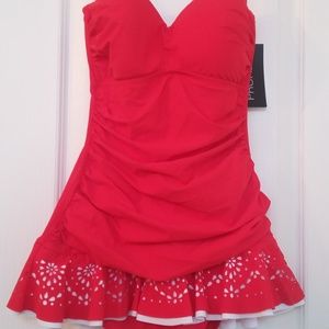 Profile by Gottex red one-piece swimsuit